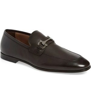 New Salvatore Ferragamo Men Moon  Piper Leather Moccasin Shoes